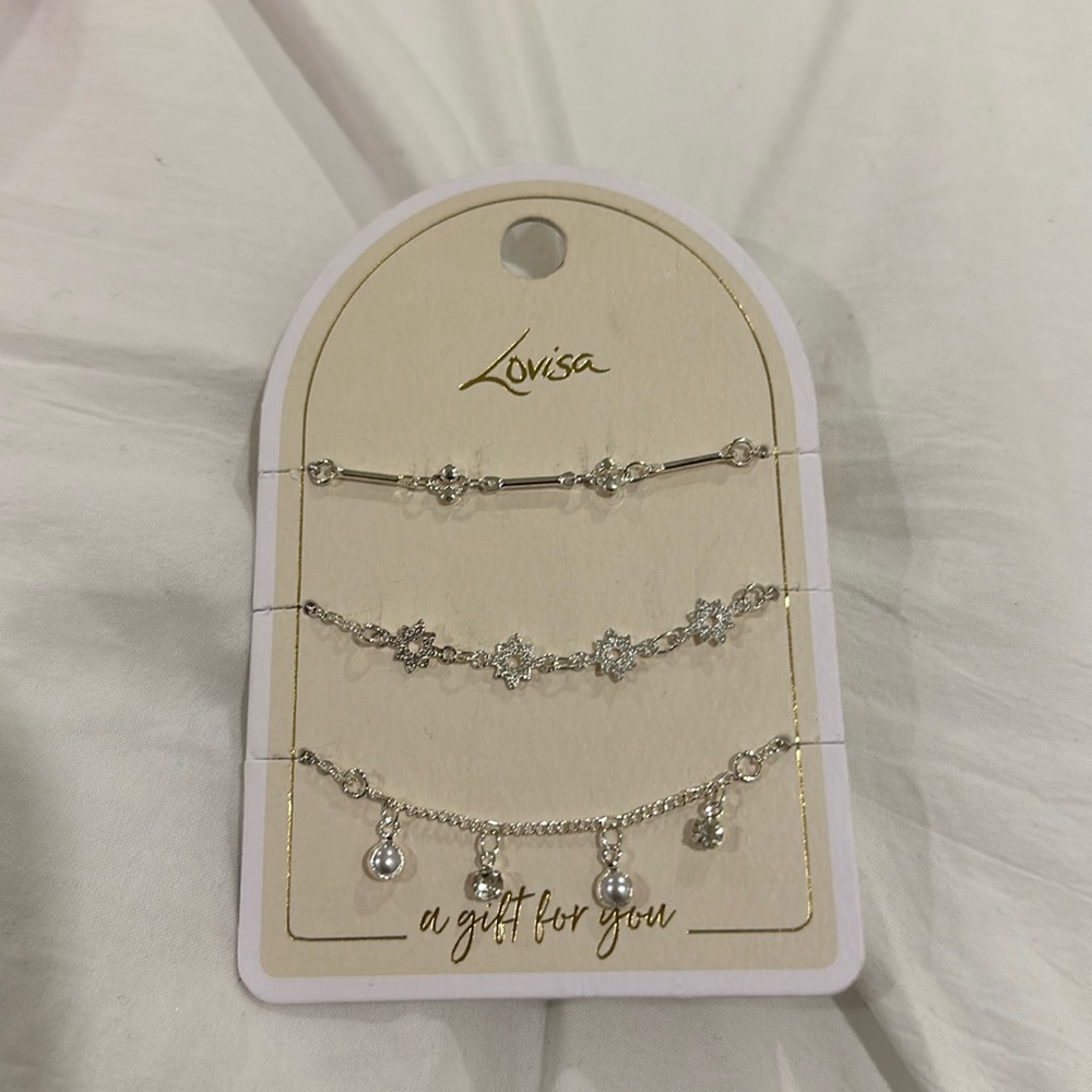 NWT 3 Piece Silver Bracelet Set